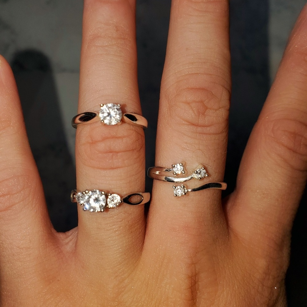 Three sterling silver rings